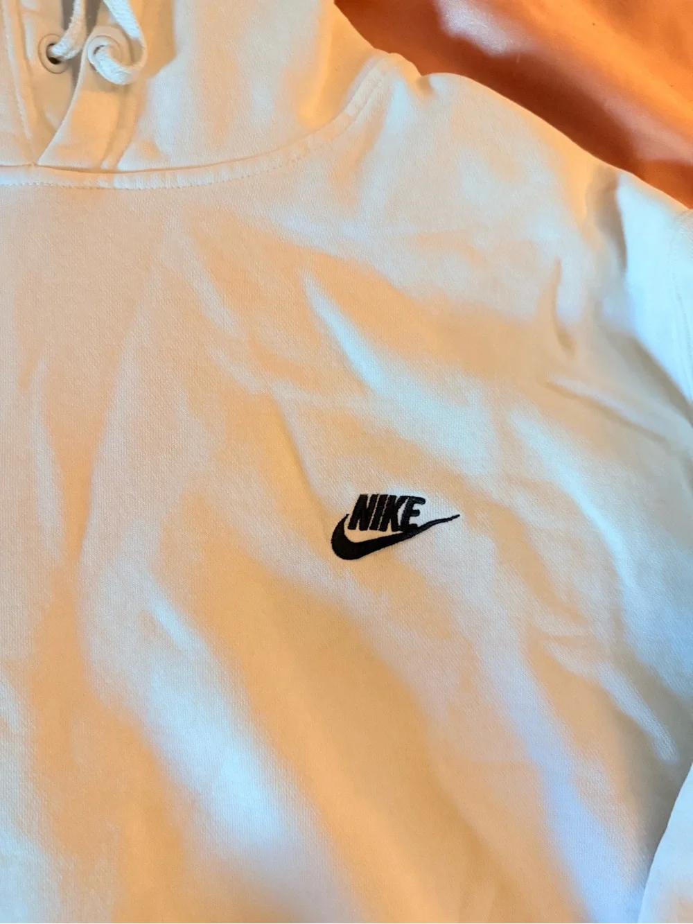 Nike White Hoodie with Black Logo
